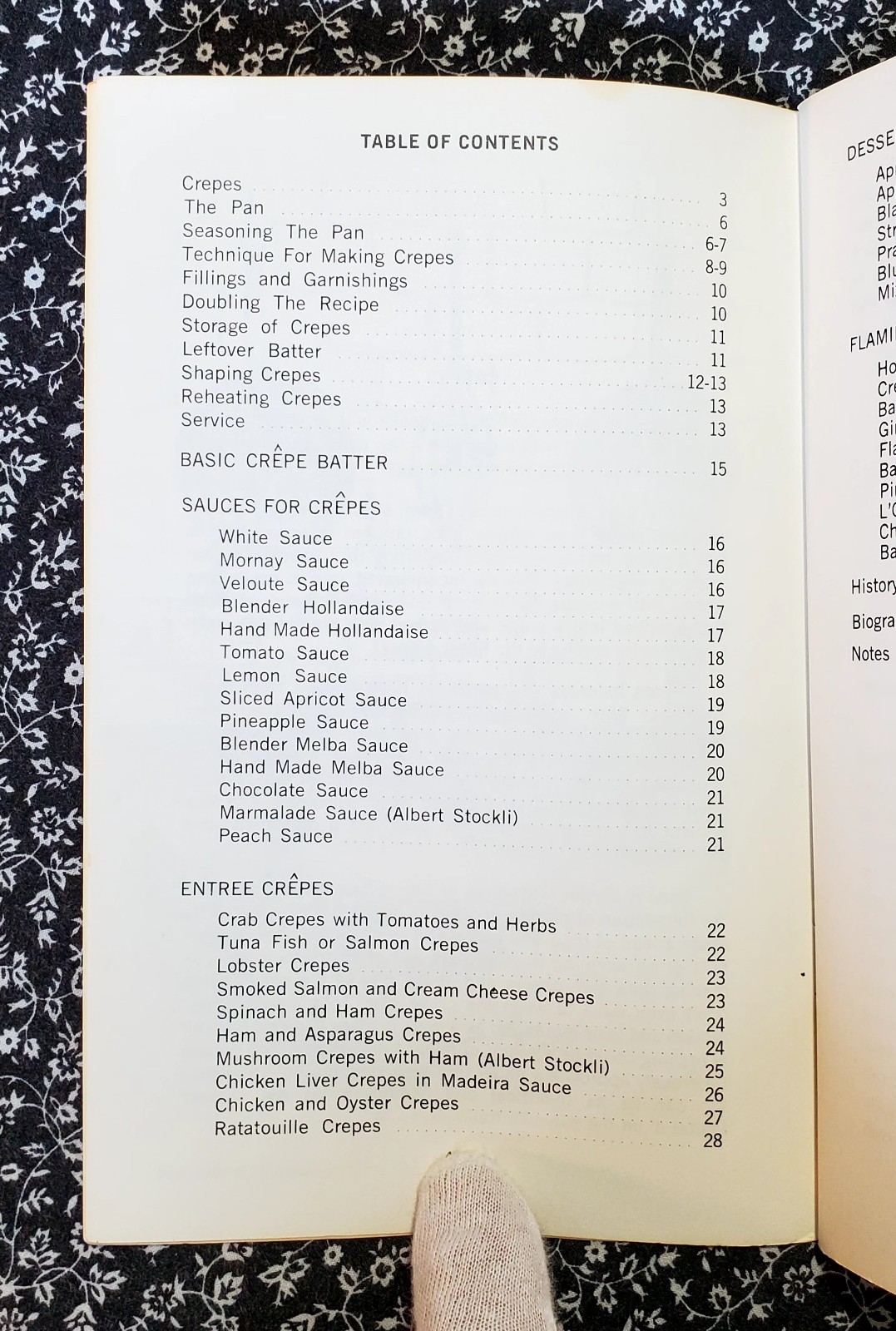 Crepes and Flaming Desserts, Irena Kirshman, 1969, PB, Potpourri Press