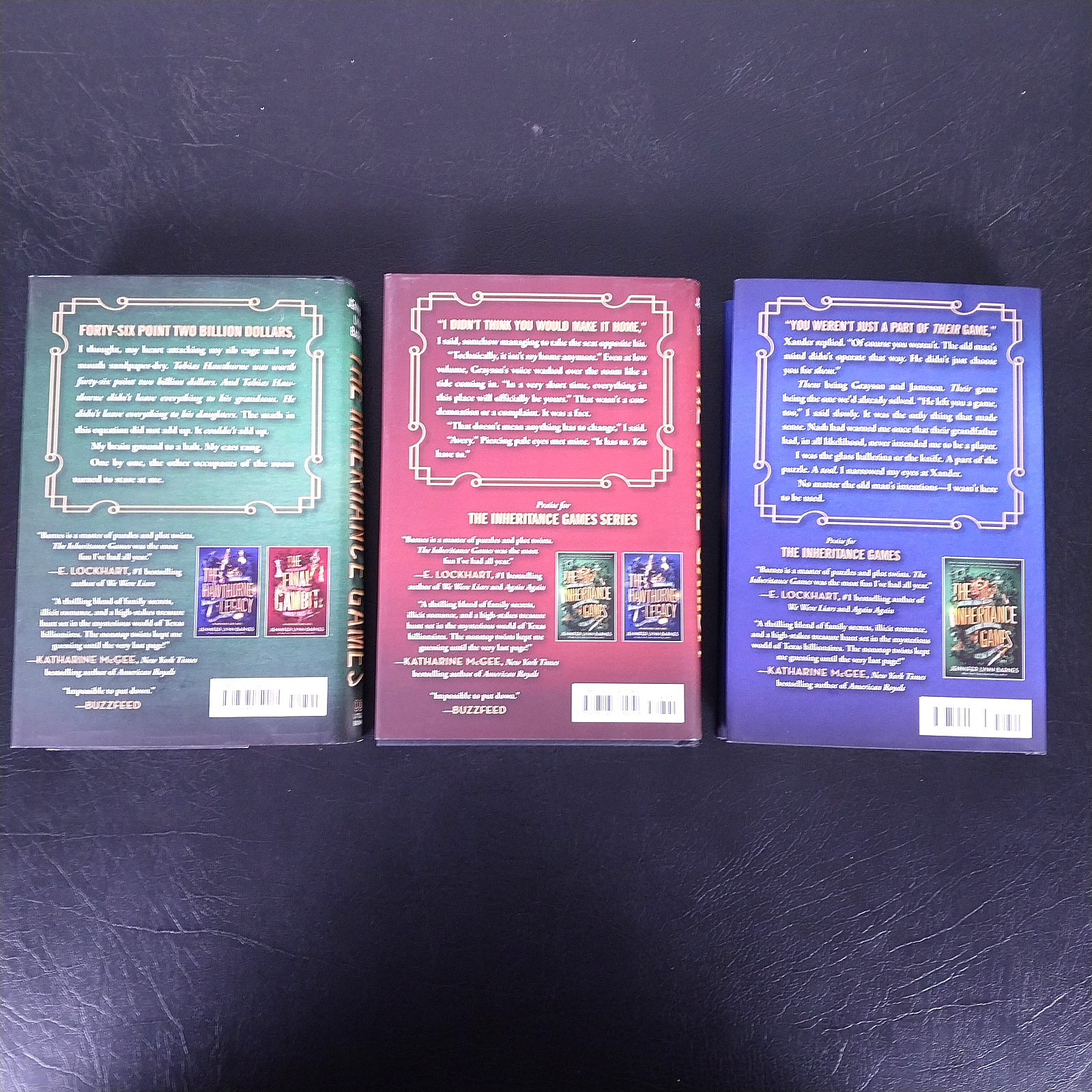 The Inheritance Games Novel Set by Jennifer Lynn Barnes Lot of 3