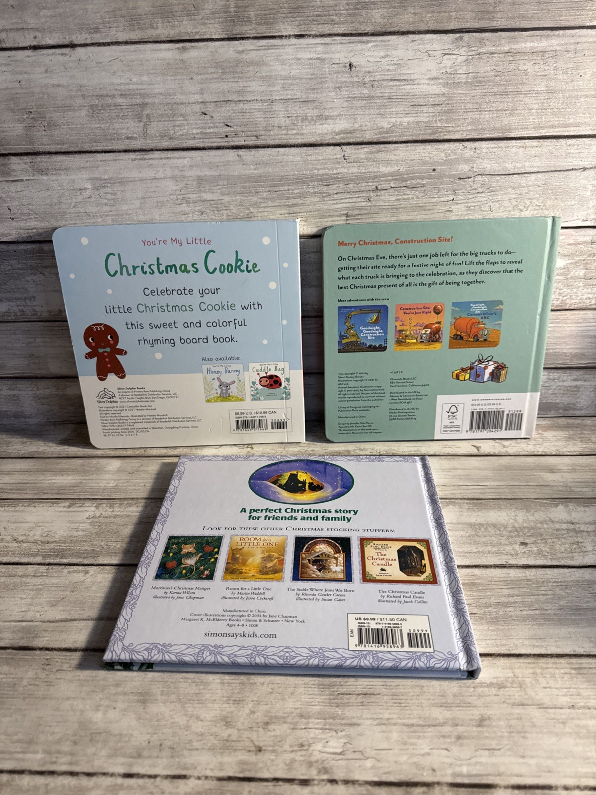 NEW! Lot Of 3 Christmas Touch Feel Experience Books Christmas Cookie + 2 More