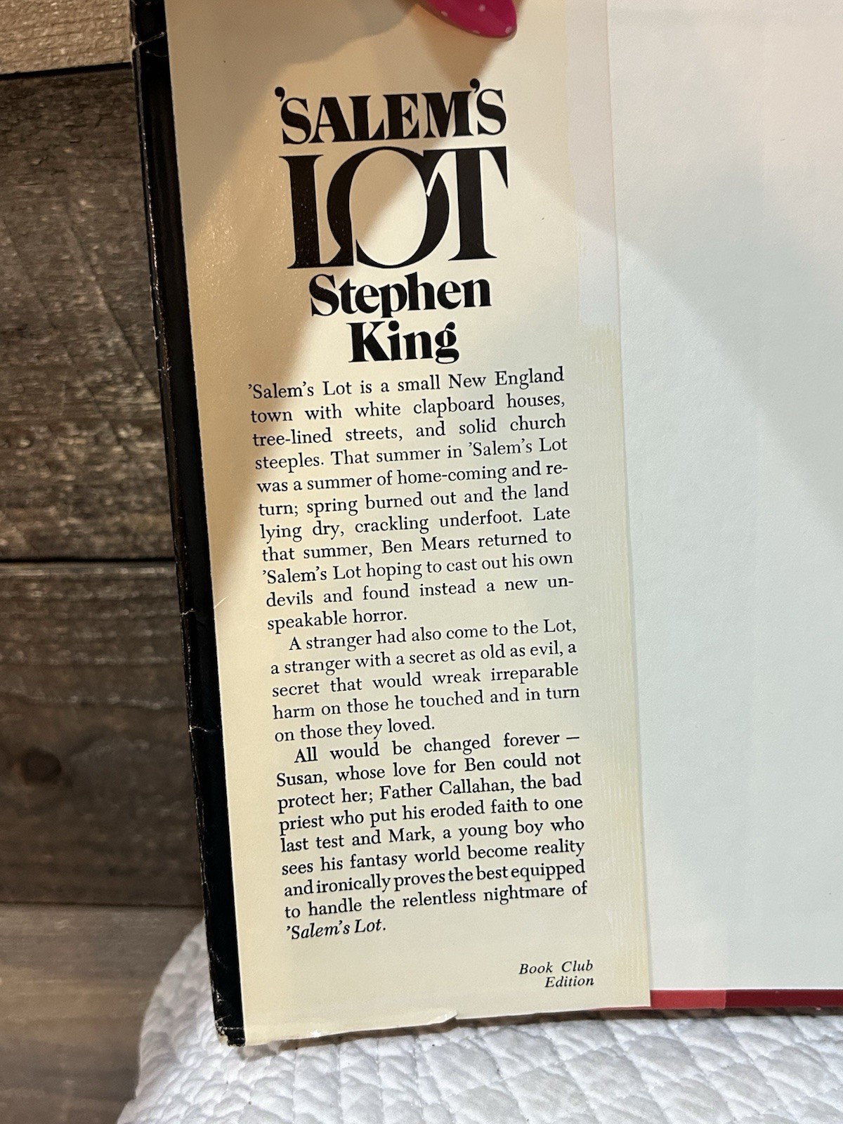 SALEM’S LOT by Stephen King (1975, Hardcover) Book Club Editition