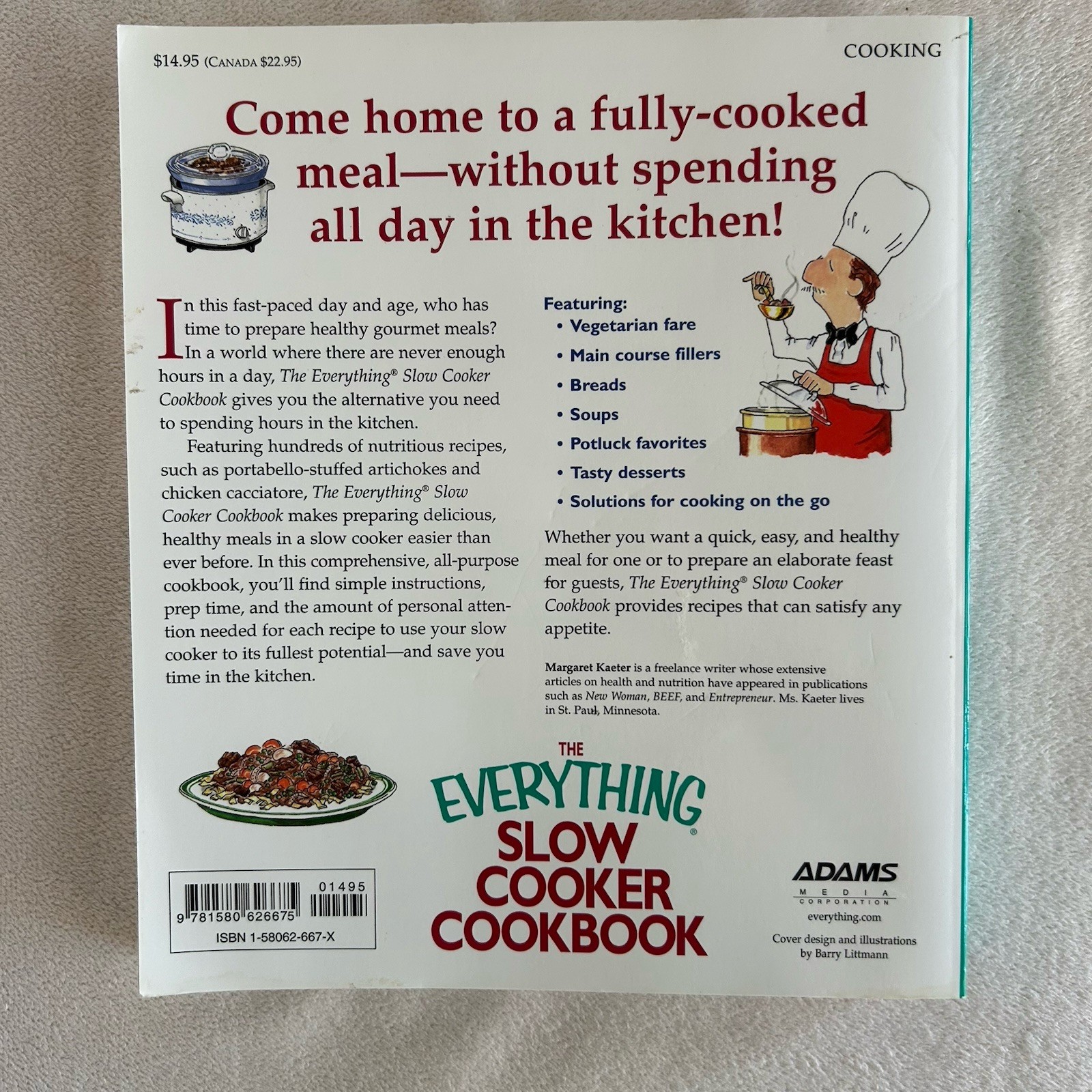 The Everything Slow Cooker Cookbook: 300 Delicious, Healthy Meals Recipes Vtg