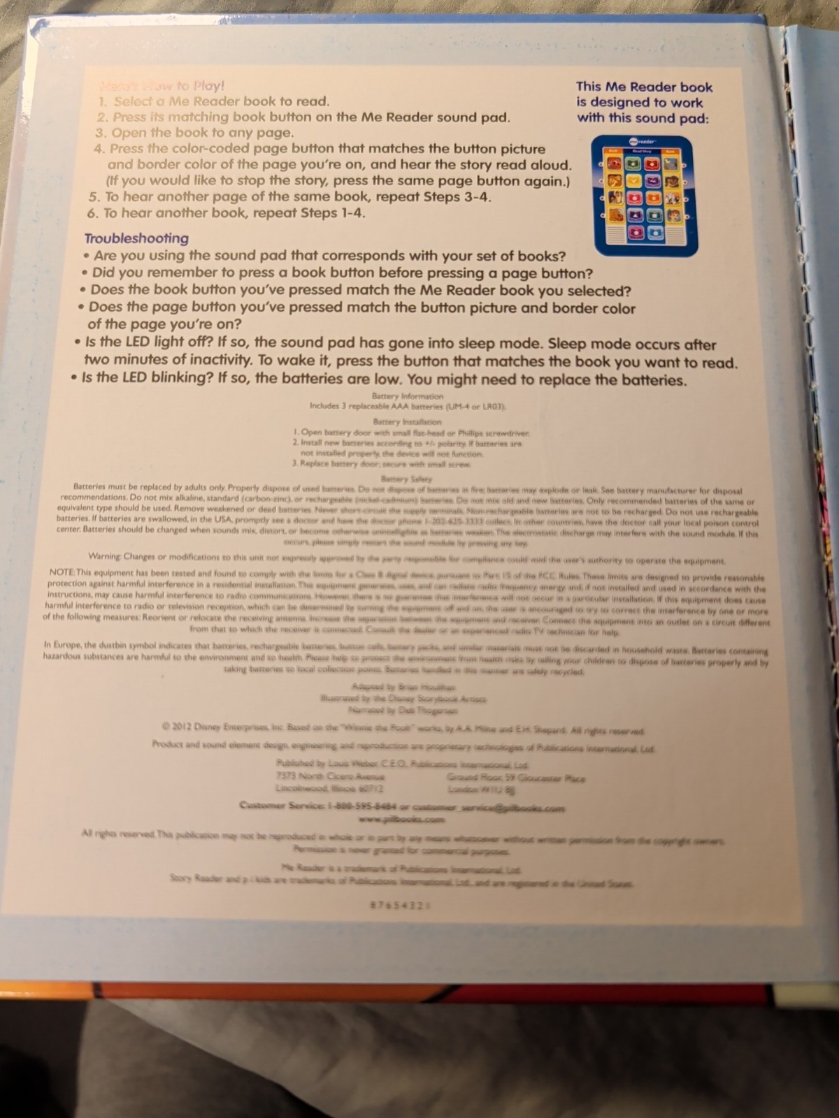 2012 Disney Winnie the Pooh Story Reader Me Reader HC 20 Pages