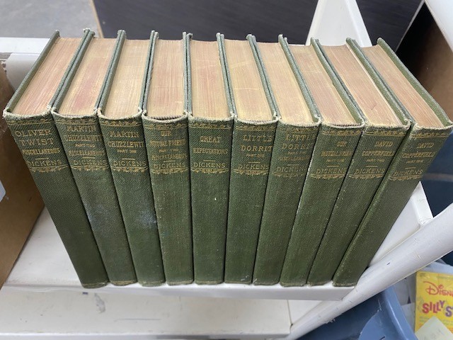 Lot of 10 The Works of Charles Dickens Vintage Hardcover Books – GOOD