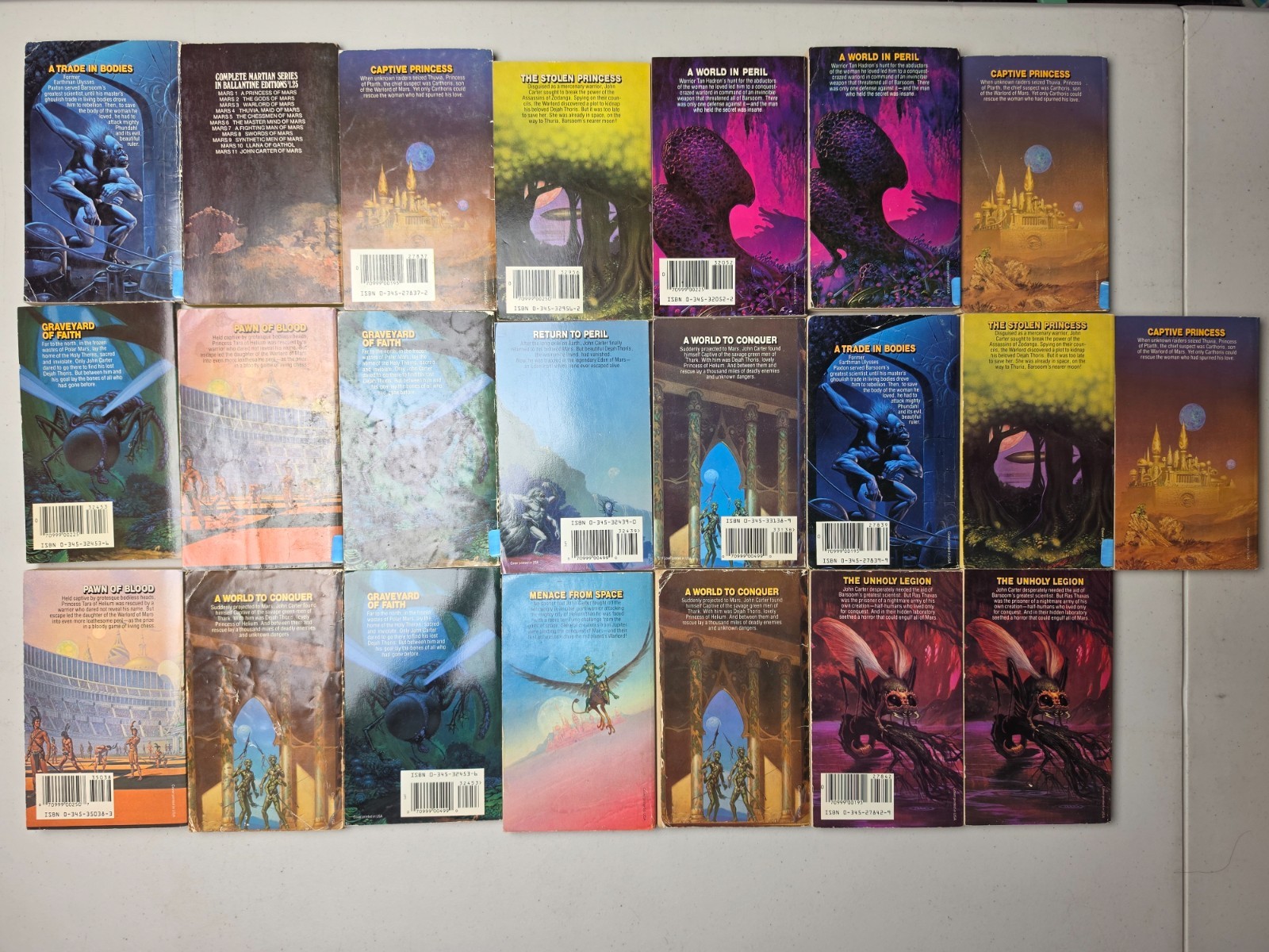 The Martian Tales of Edgar Rice Burroughs John Carter Of Mars Lot of 22 Books