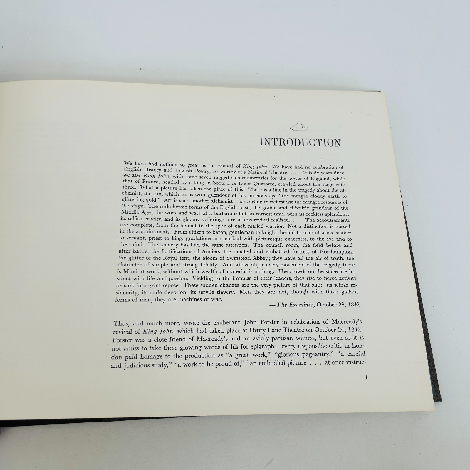 William Charles Macreadys King John by Charles H Shattuck Fascimile 1842 1962 DJ