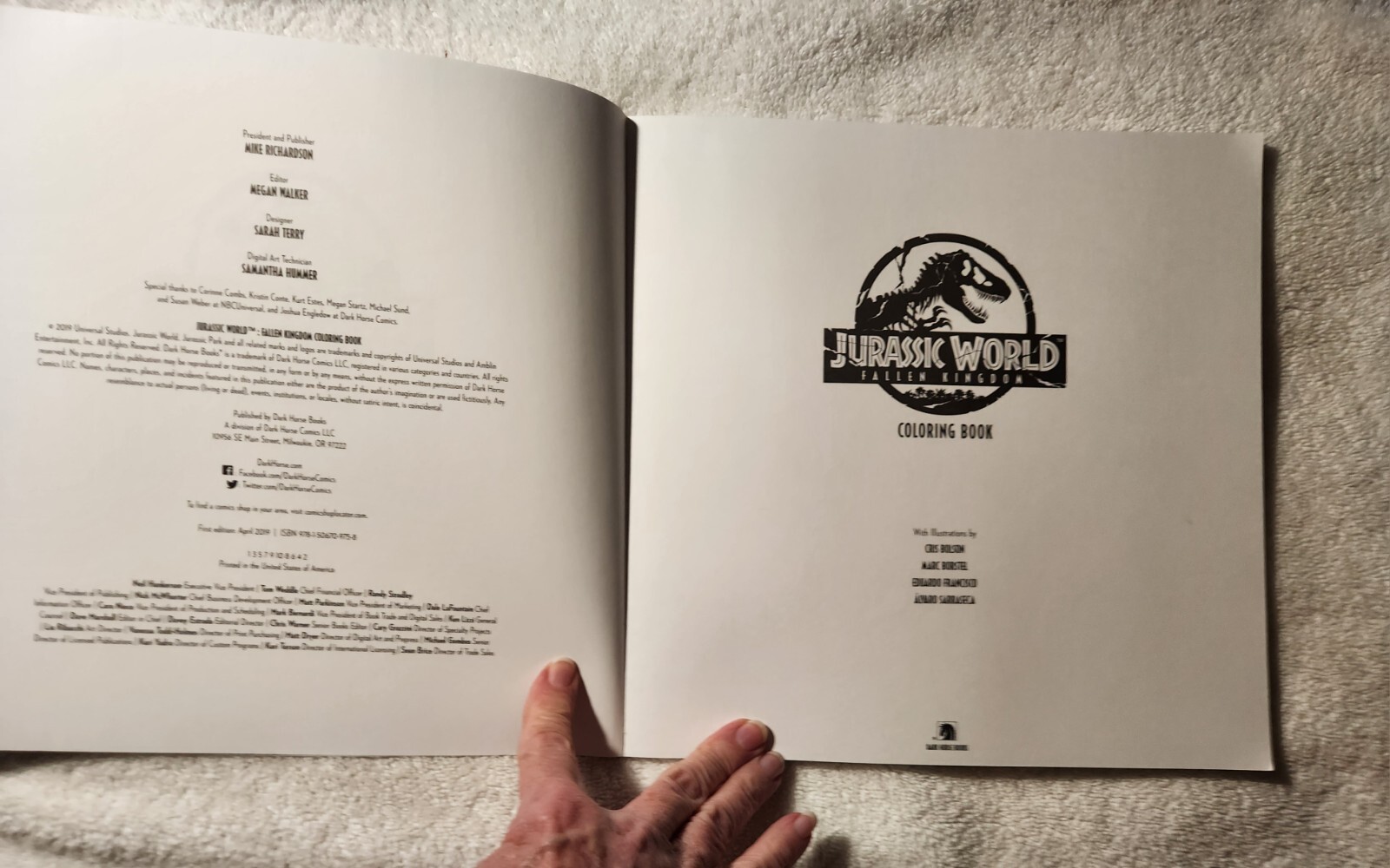Jurassic World: Fallen Kingdom Adult Coloring Book Brand new!