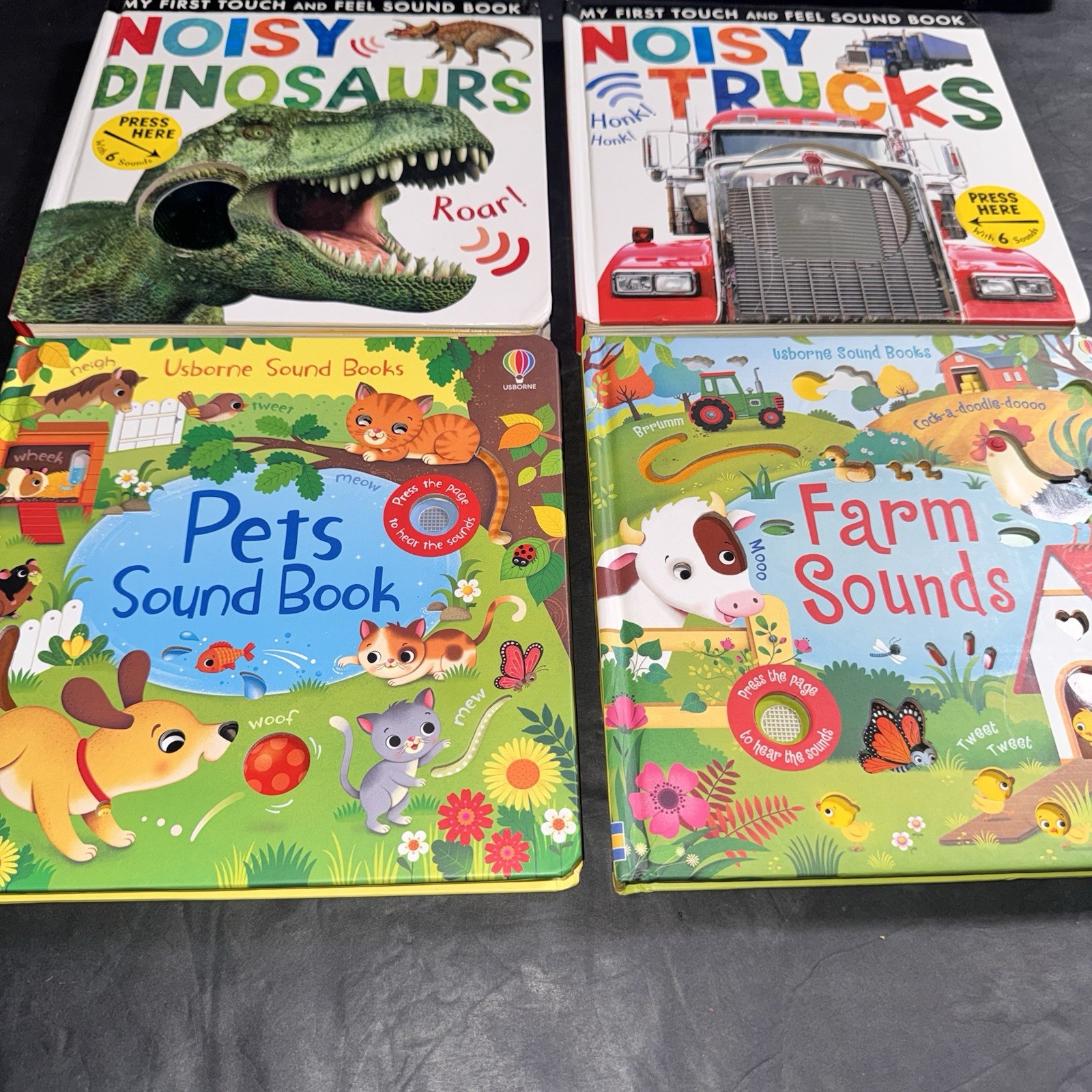 4 Kids Interactive & Sound Books Usborne Tiger Tales Farm Pets Trucks Dinos