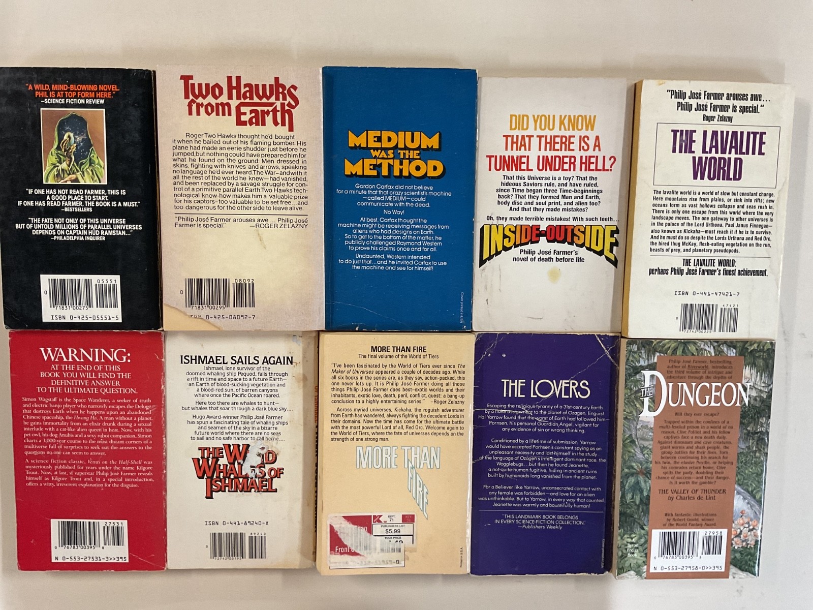 Philip Jose Farmer PB lot of 17 Vintage dungeon Vols 1 & 3 Day World Doc Savage