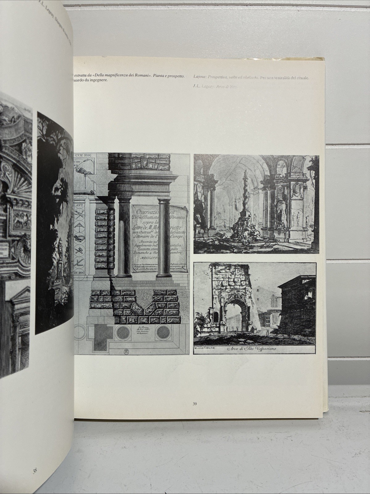 Vintage Piranesi Engraving Etching Book by Jean Jacques Leveque HCDJ Art Italian