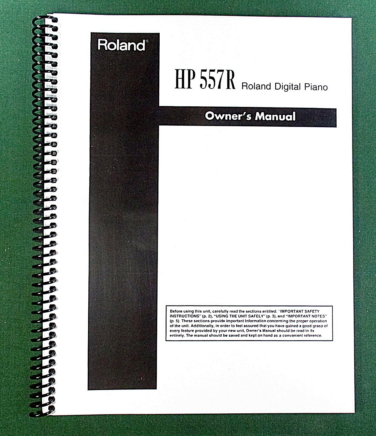 Roland HP 557R Owner’s Instruction Manual: 134 Pages & Protective Covers!