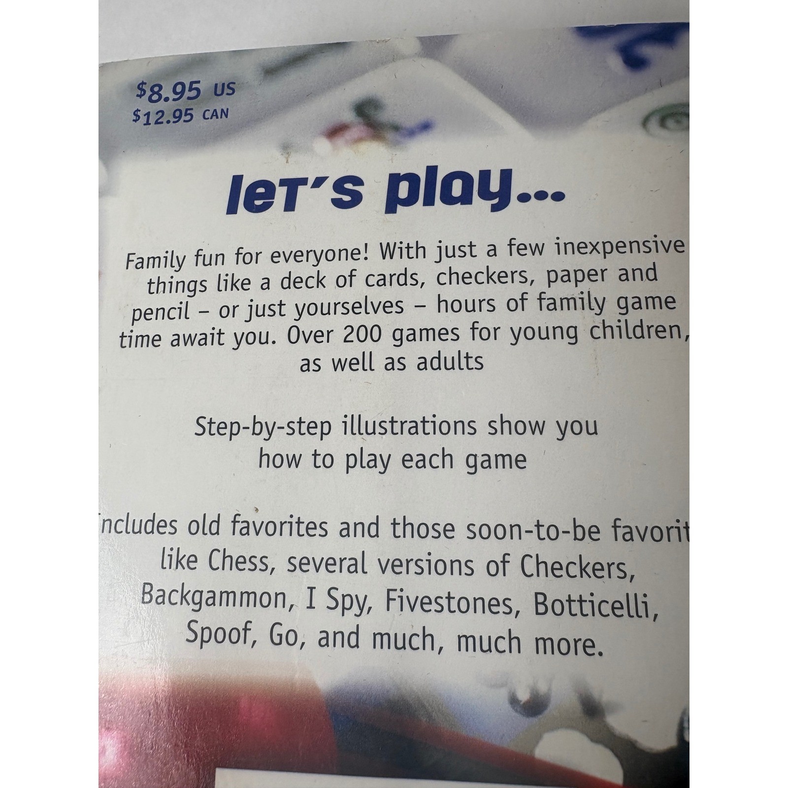 Family Games Card Board Travel Outdoor Games Paperback Book by Brian Burns