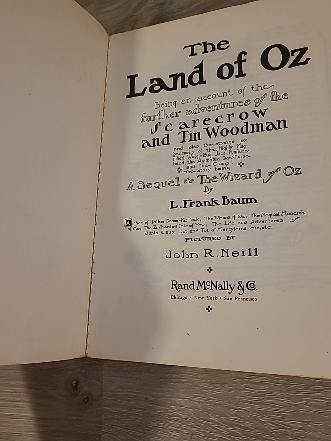 L. Frank Baum Lot – Ozma Of Oz And The Land Of Oz Reilly And Lee Co + Apple Book