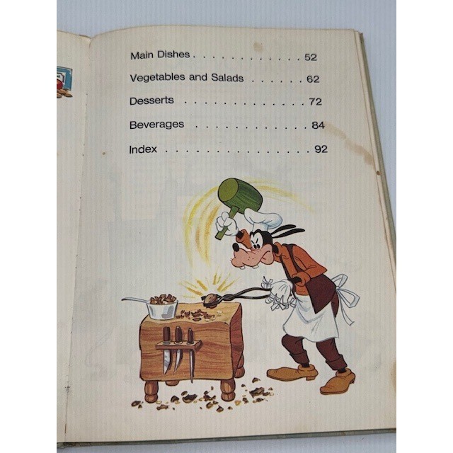 Vintage 1975 Walt Disney’s Mickey Mouse Cookbook Hardcover Golden Press~Recipes