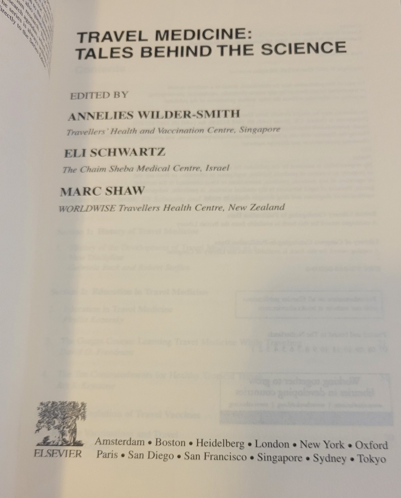TRAVEL MEDICINE: Tales Behind the Science (2007 First Edition) Paperback PB BOOK