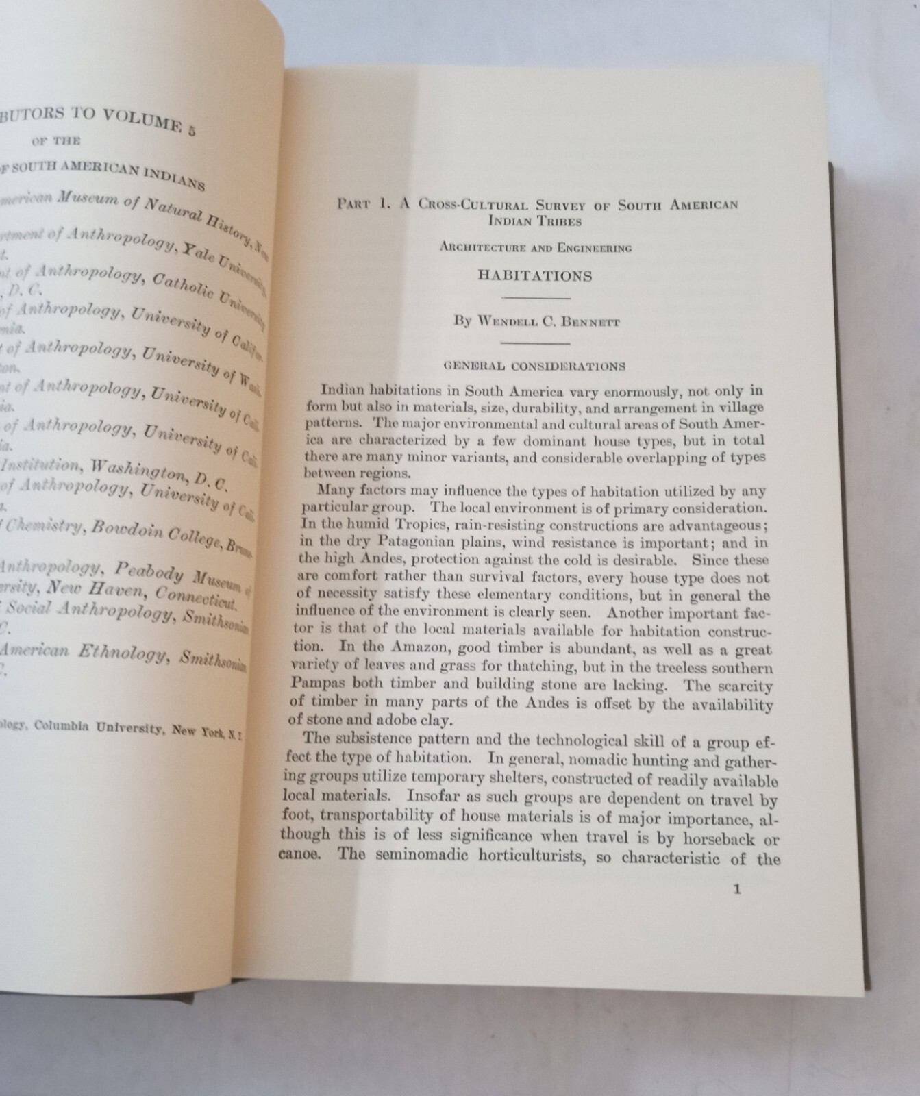 The Comparative Ethnology of South American Indians 1949 Hardcover