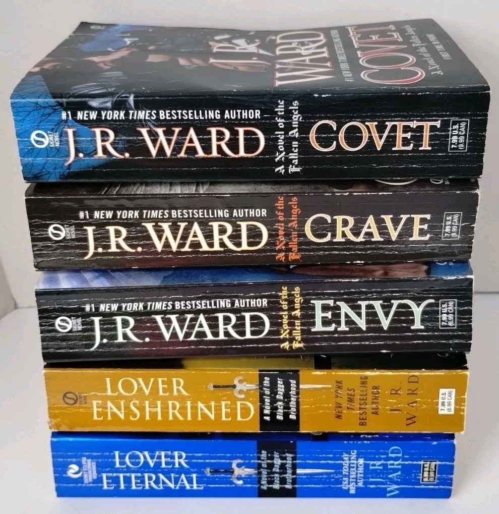 Lot Of 5 J.R. Ward Paperback Book Lot Black Dagger Brotherhood Fallen Angels
