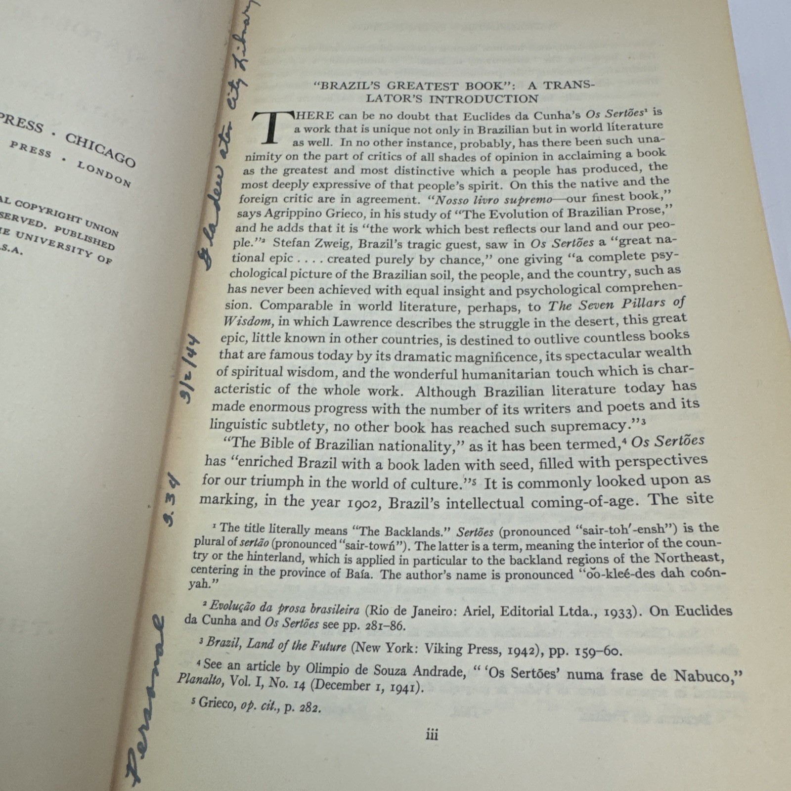 Rebellion in the Backlands Os Sertoes 1944 ExLib Oxford Press Euclides Da Cunha