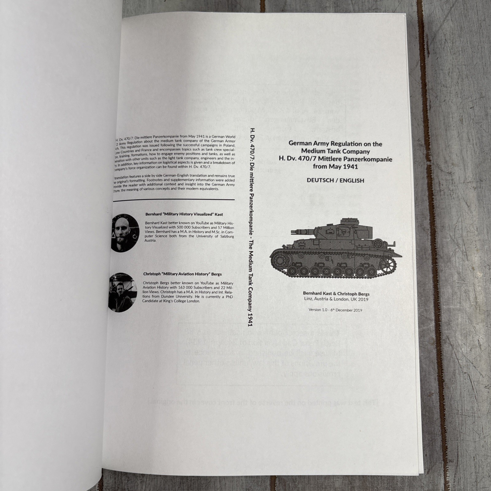 German Army Regulation on the Medium Tank Company H. Dv. 470/7 Mi
