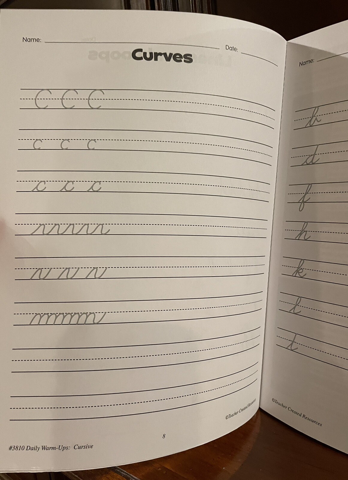Cursive writing practice handwriting book workbook beginner Grade 2 3 4 School