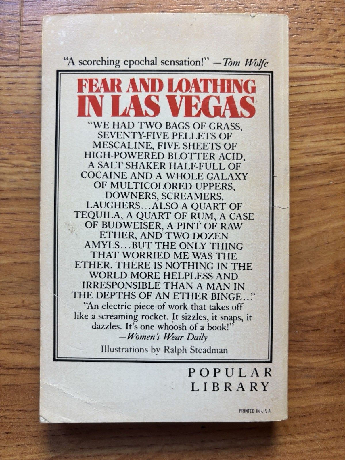 Fear and Loathing in Las Vegas by Hunter S. Thompson (PB, 1971) Popular Library