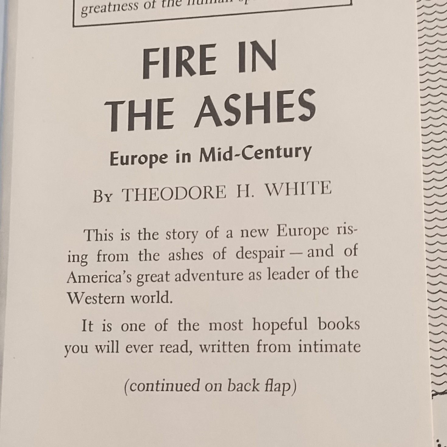 Fire in the Ashes – Europe in mid-century