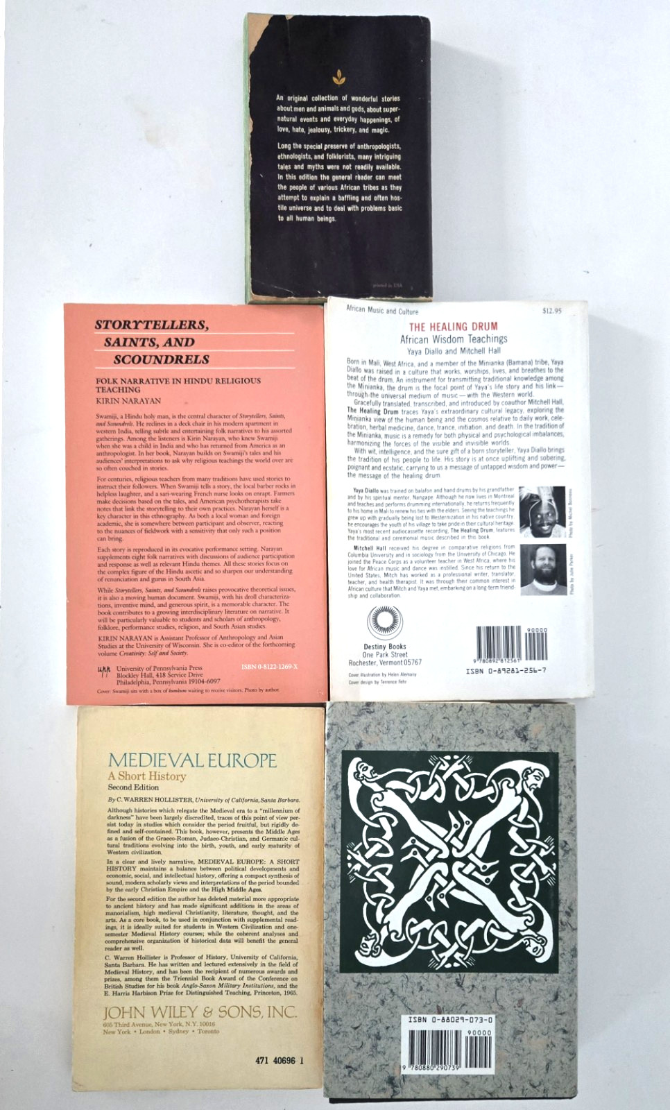 Lot of 5 WORLDWIDE MYTHS & LEGENDS BOOKS Spiritual Africa Europe Hindu Religion
