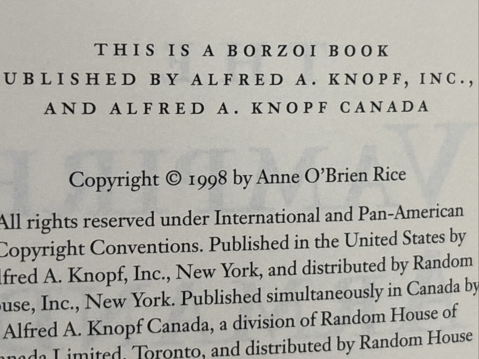THE VAMPIRE Armand (1998, 1st Trade) by Anne Rice #6 in the Vampire Chronicles