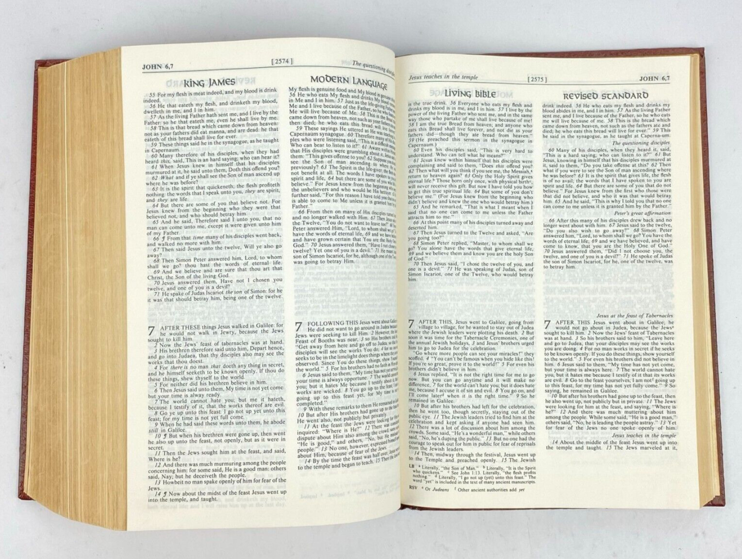 Layman’s Parallel Bible KJV MLB Living Bible RSV Zondervan Hardcover 1973 VTG