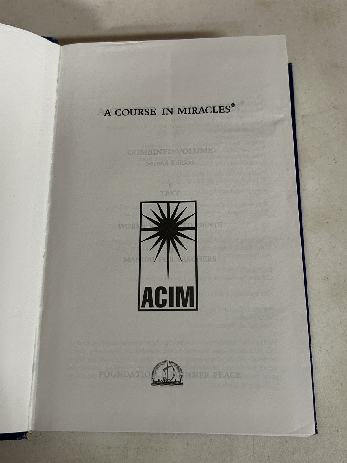 A Course in Miracles by Foundation of Inner Peace Hardback
