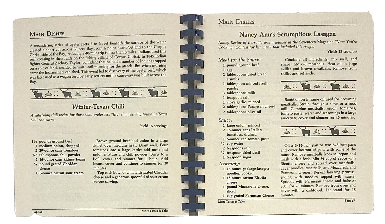 More Tastes & Tales From Texas With Love 1987 Cookbook 192 Pages