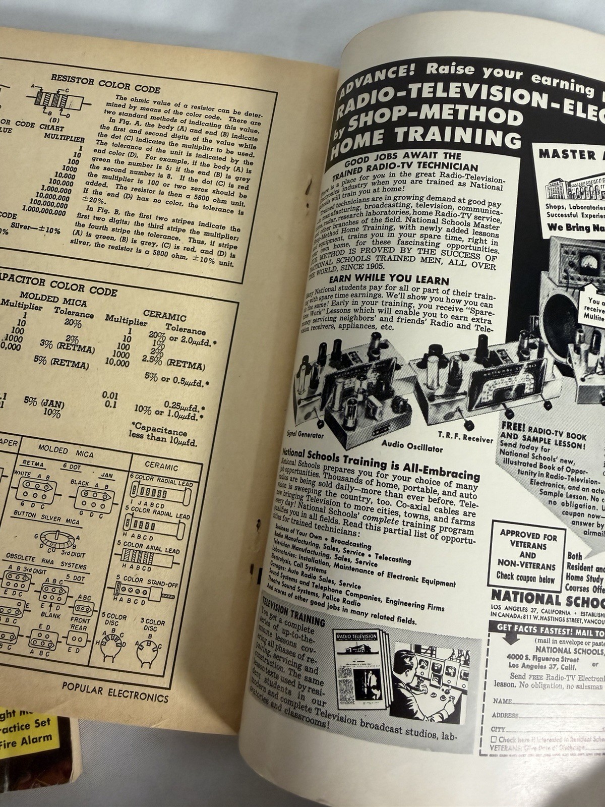 Vtg Popular Electronics Magazine October 1954 1st Issue. Feb 1955 Poor Condition
