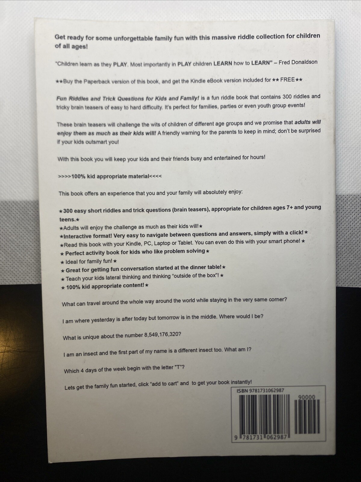 Fun Riddles and Trick Questions for Kids and Family : 300 Riddles and Brain…