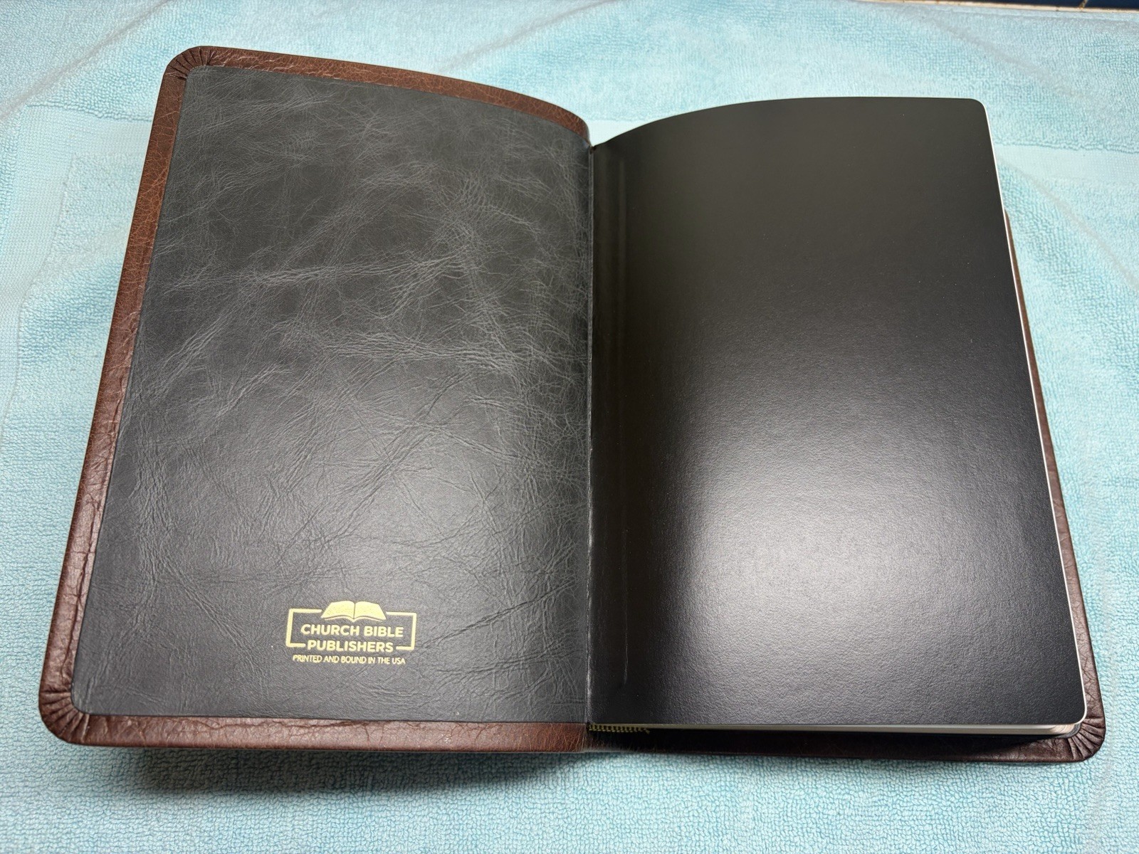 CBP Large Print Readers Ref Bible Milk Chocolate Water Buffalo Leather KJV USA
