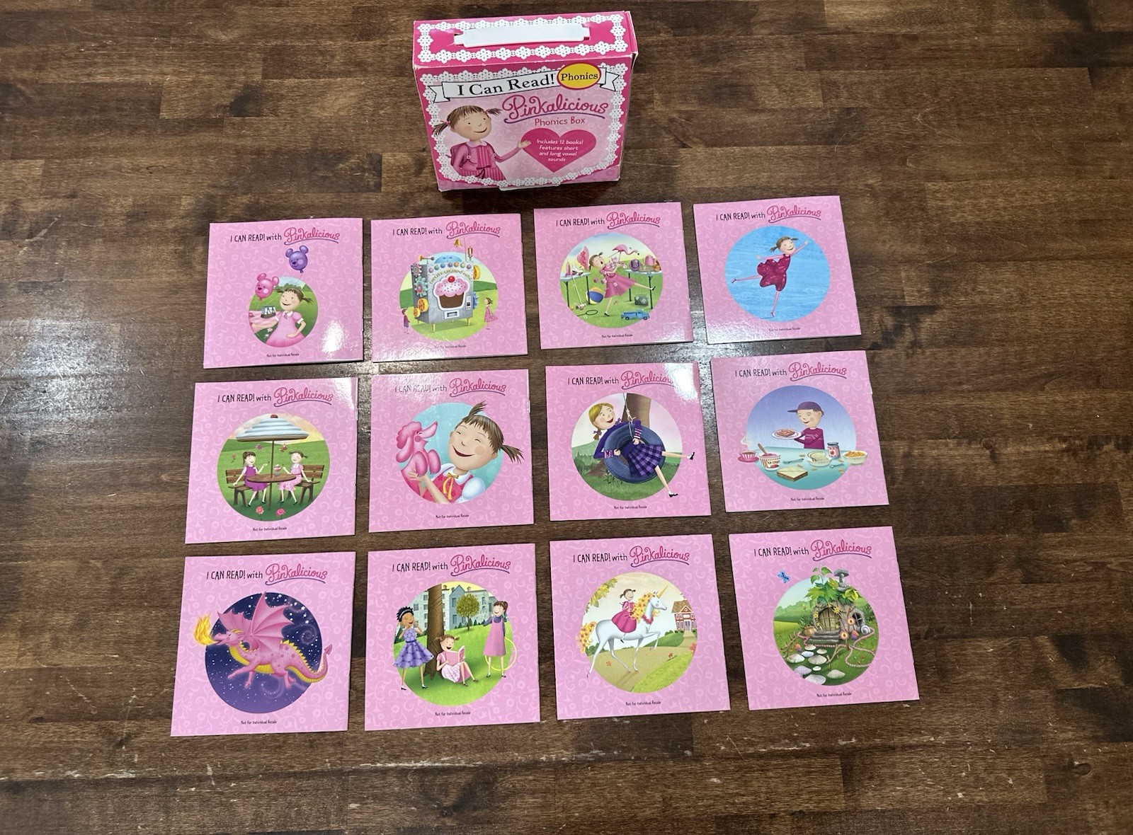 Pinkalicious I Can Read Phonics Kids Book Box Lot of 12 Books Long Short Vowel