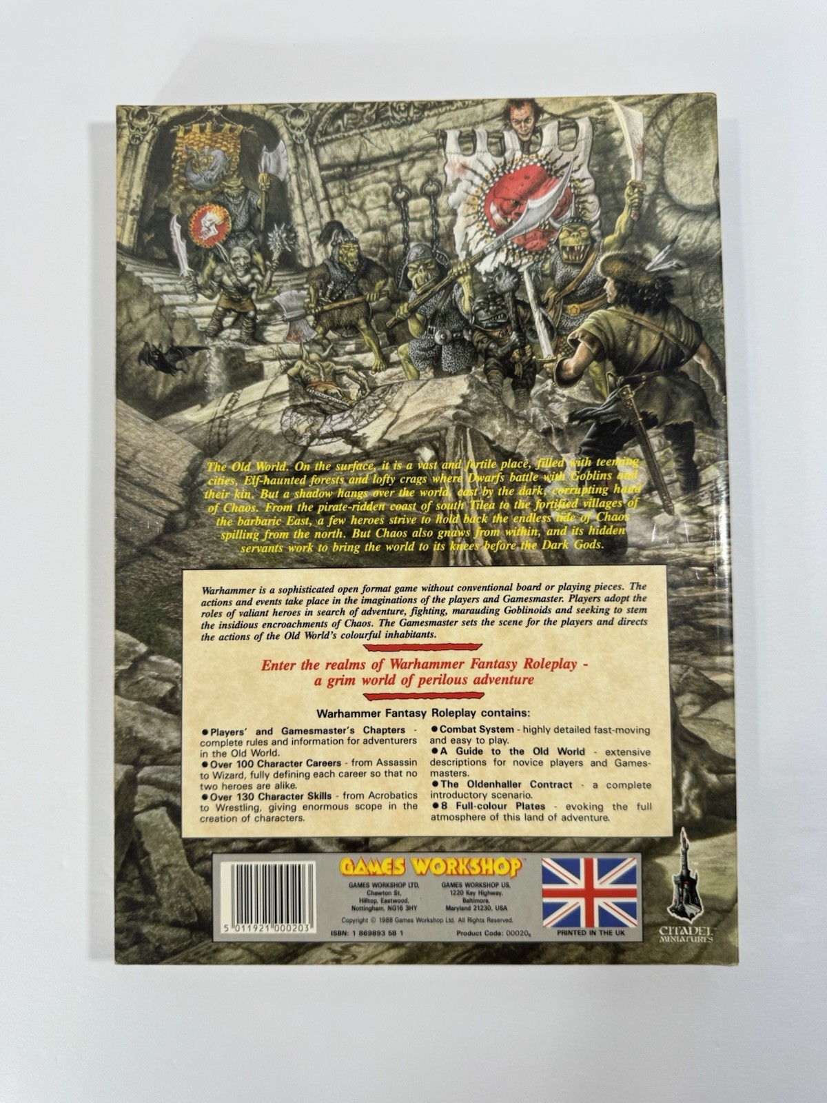 Warhammer Fantasy Roleplay RULEBOOK WFRP Games Workshop, 1988