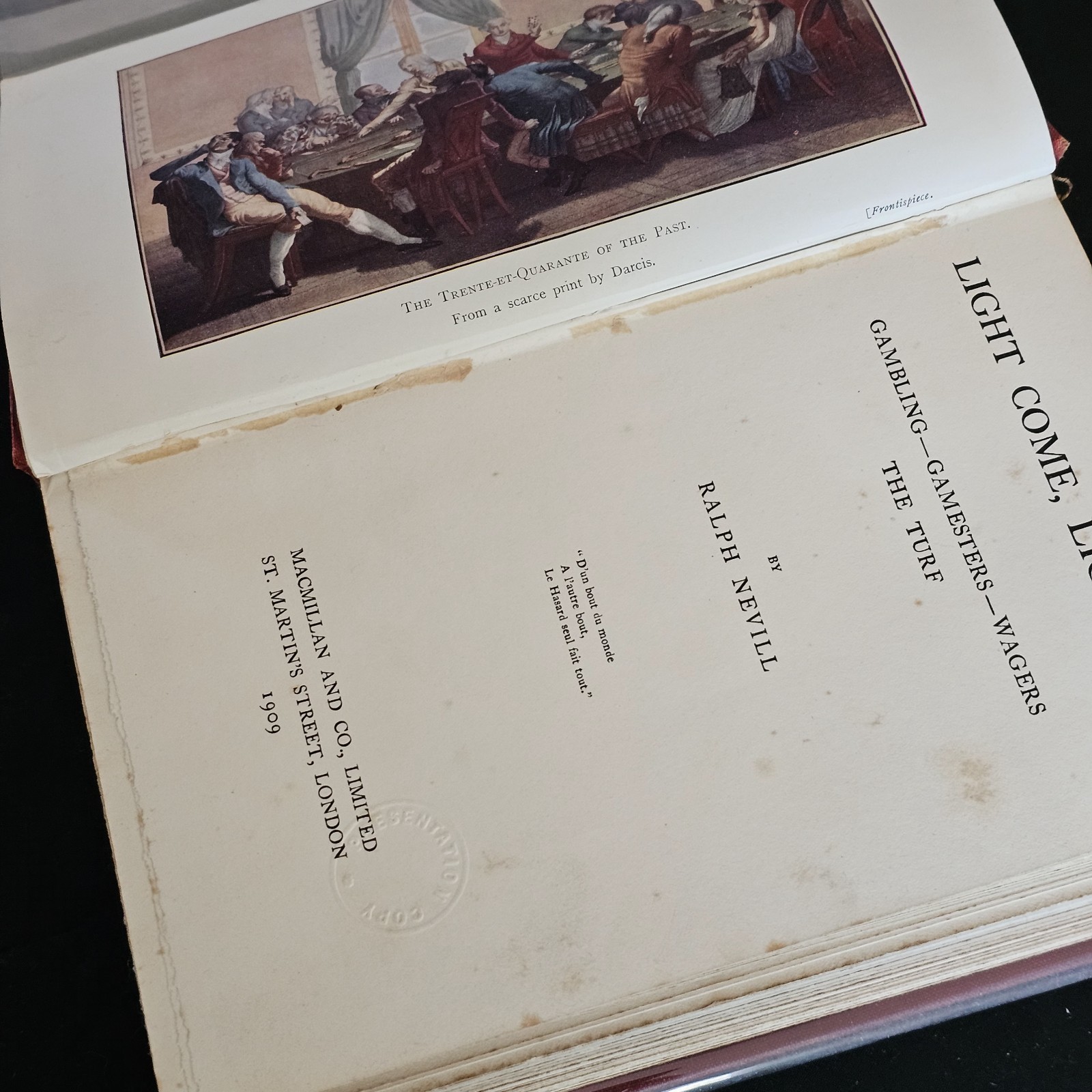 1909 Ralph Go Nevill Light Come Light Gambling Gamesters Wagers The Turf HC