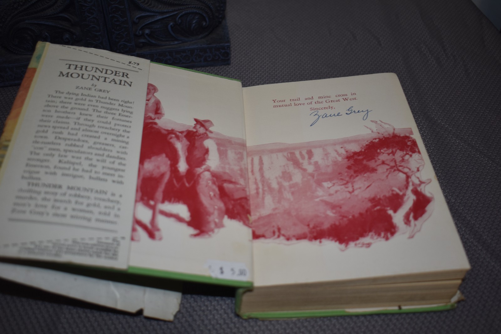 Thunder Mountain by Zane Grey (1st Edition/Later Print,Signed Edition,hardcover)