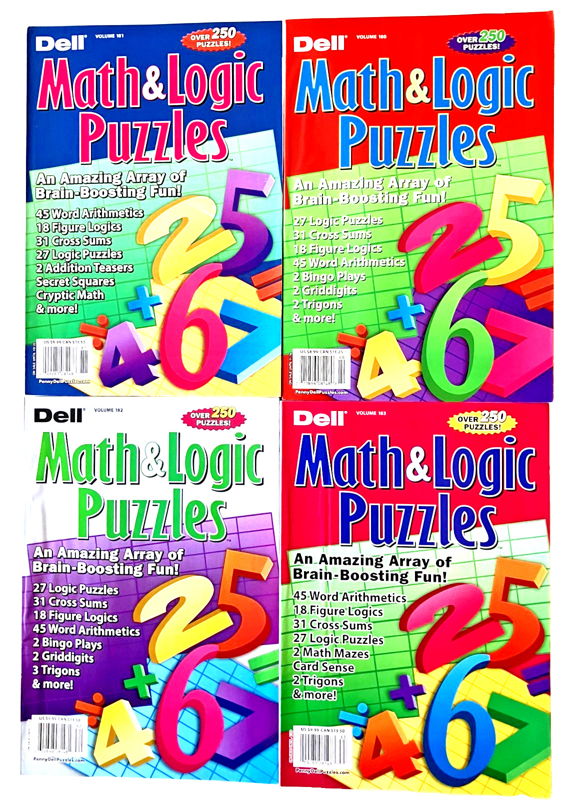 NEW Lot 10 Penny Press Dell LOGIC Problems Math, Collector, Expert Puzzle Books