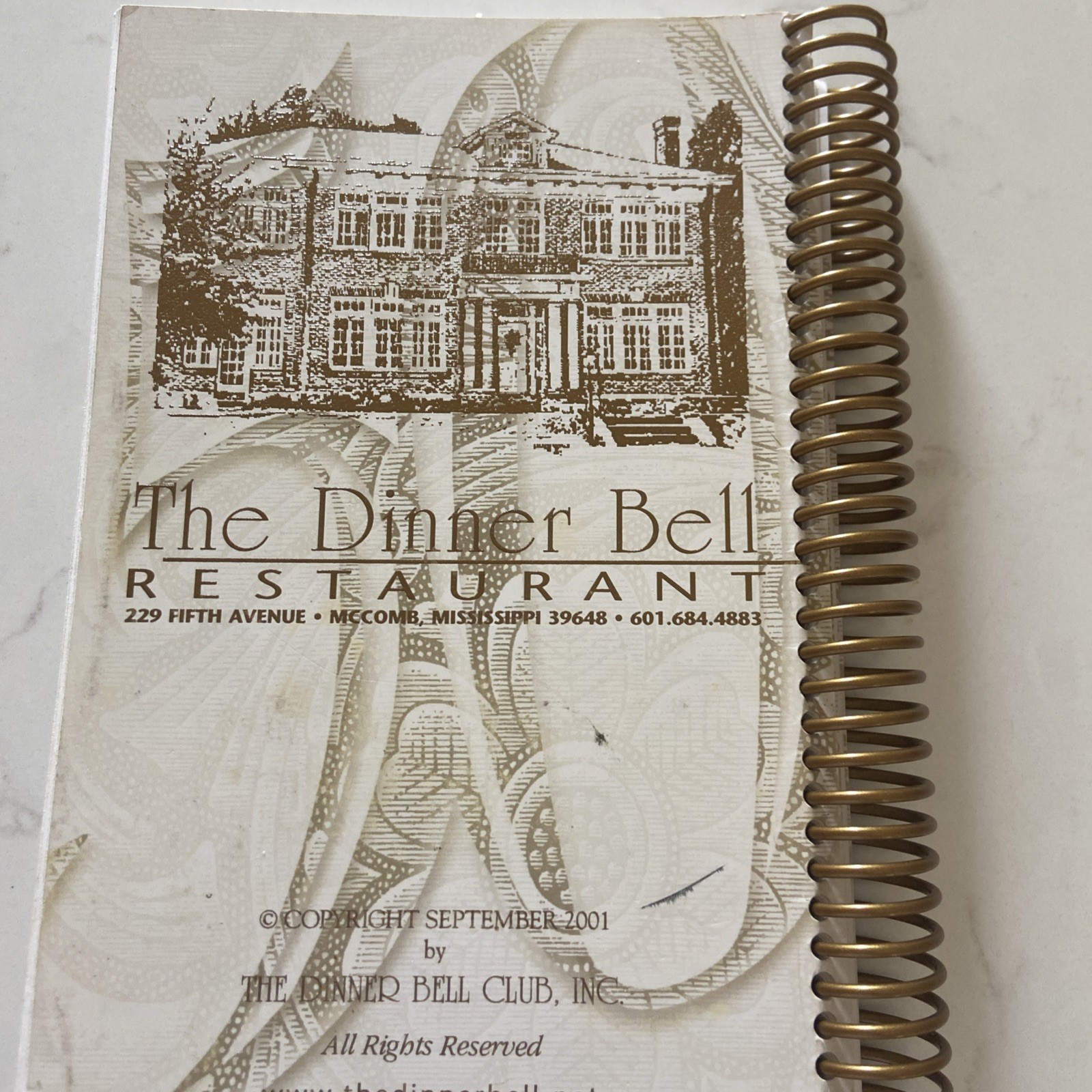 THE DINNER BELL RESTAURANT GOLDEN ANNIVERSARY COOKBOOK MCCOMB MISSISSIPPI MS