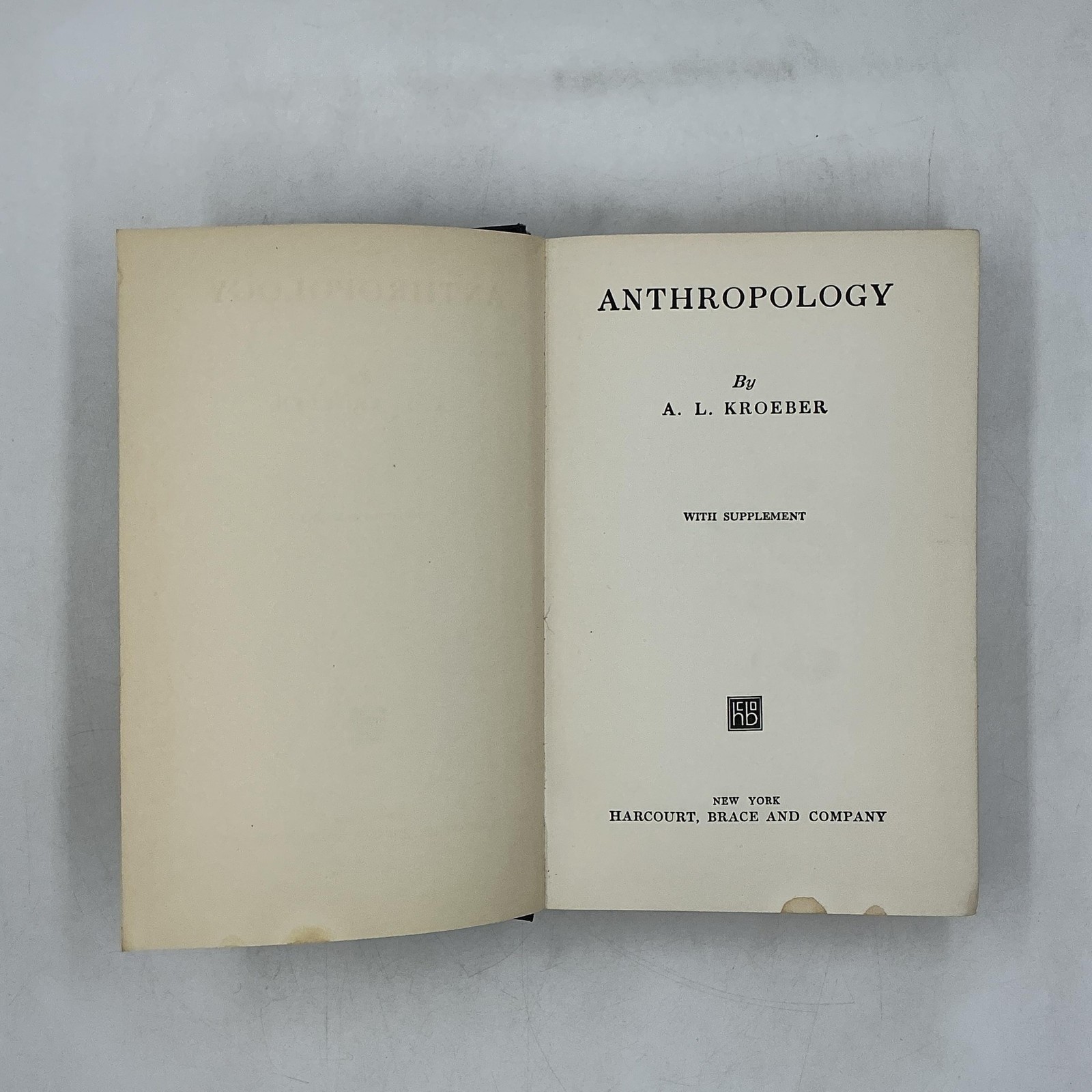 Vintage Anthropology A L Kroeber Harcourt Black HC 1923 USA Illustrated History