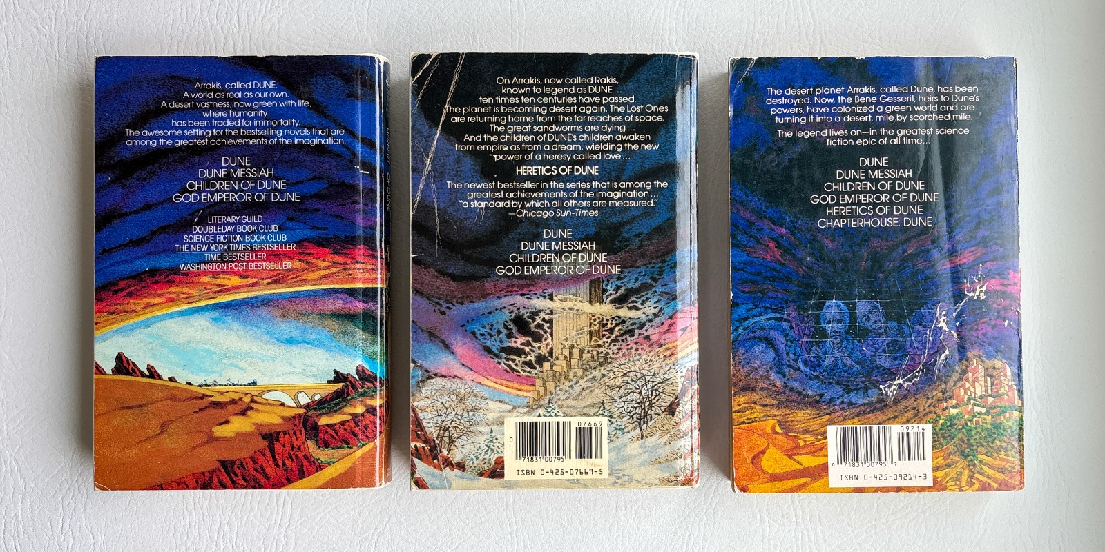 Lot of 3 Frank Herbert Dune Books, 1982-86 God Emperor Heretics Chapterhouse