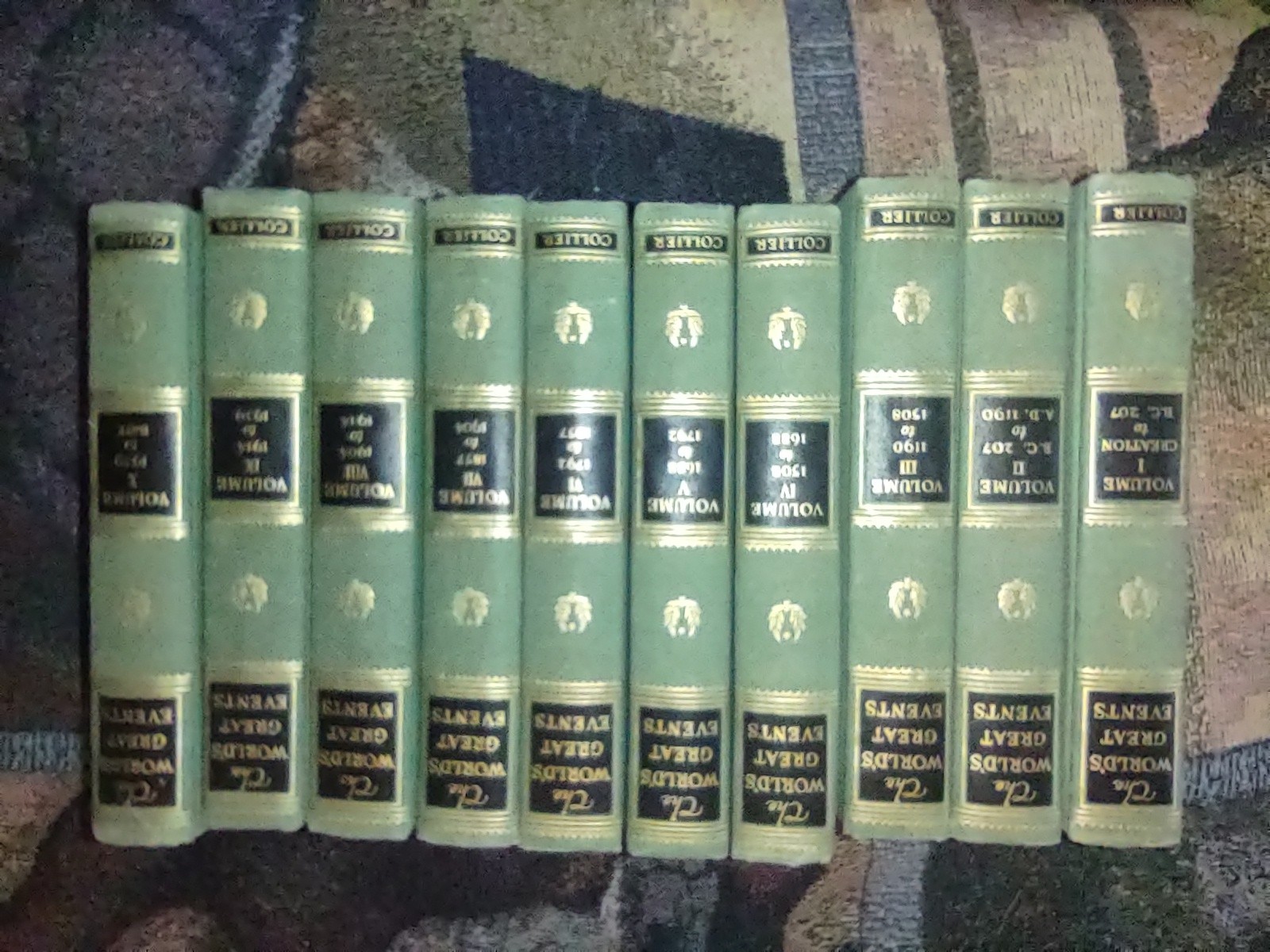 Complete Set Collier, The World’s Great Events, 10 Volumes HC VGC, 1945
