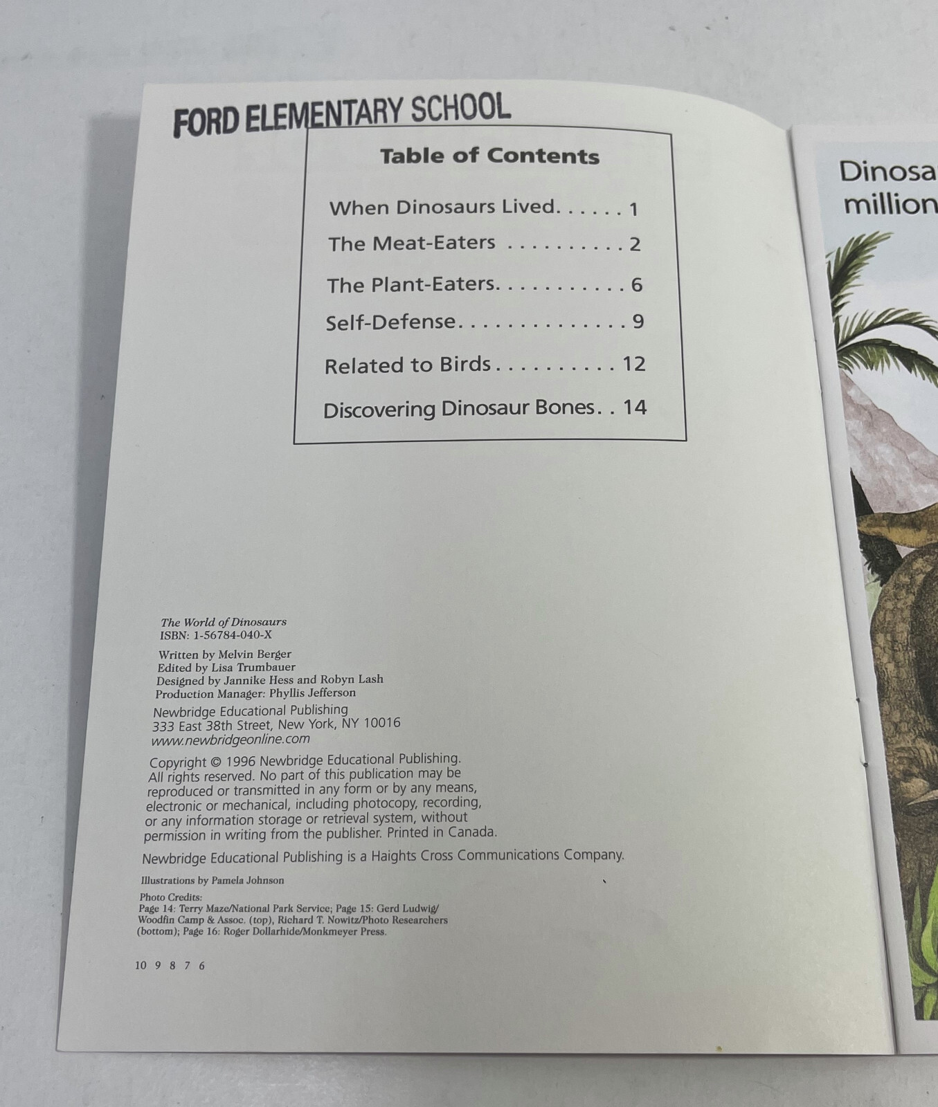 The World of Dinosaurs, Melvin Berger, 6 Pack Books, Grade 1 Level J