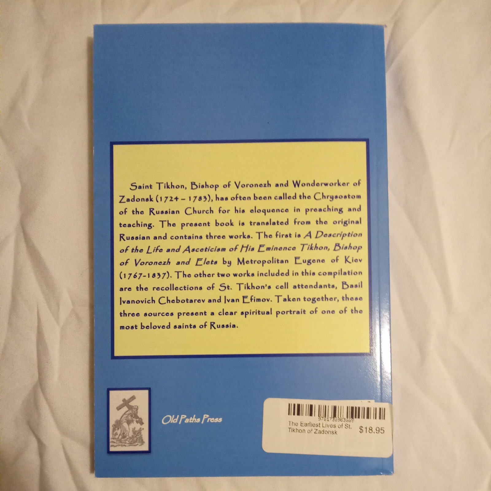 Earliest Lives of Saint Tikhon of Zadonsk. Orthodox. Newly Translated. 2022, VG+