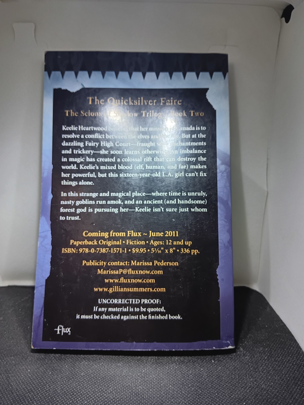 The Quicksilver Faire by Gillian Summers. Uncorrected Proof Copy. #6