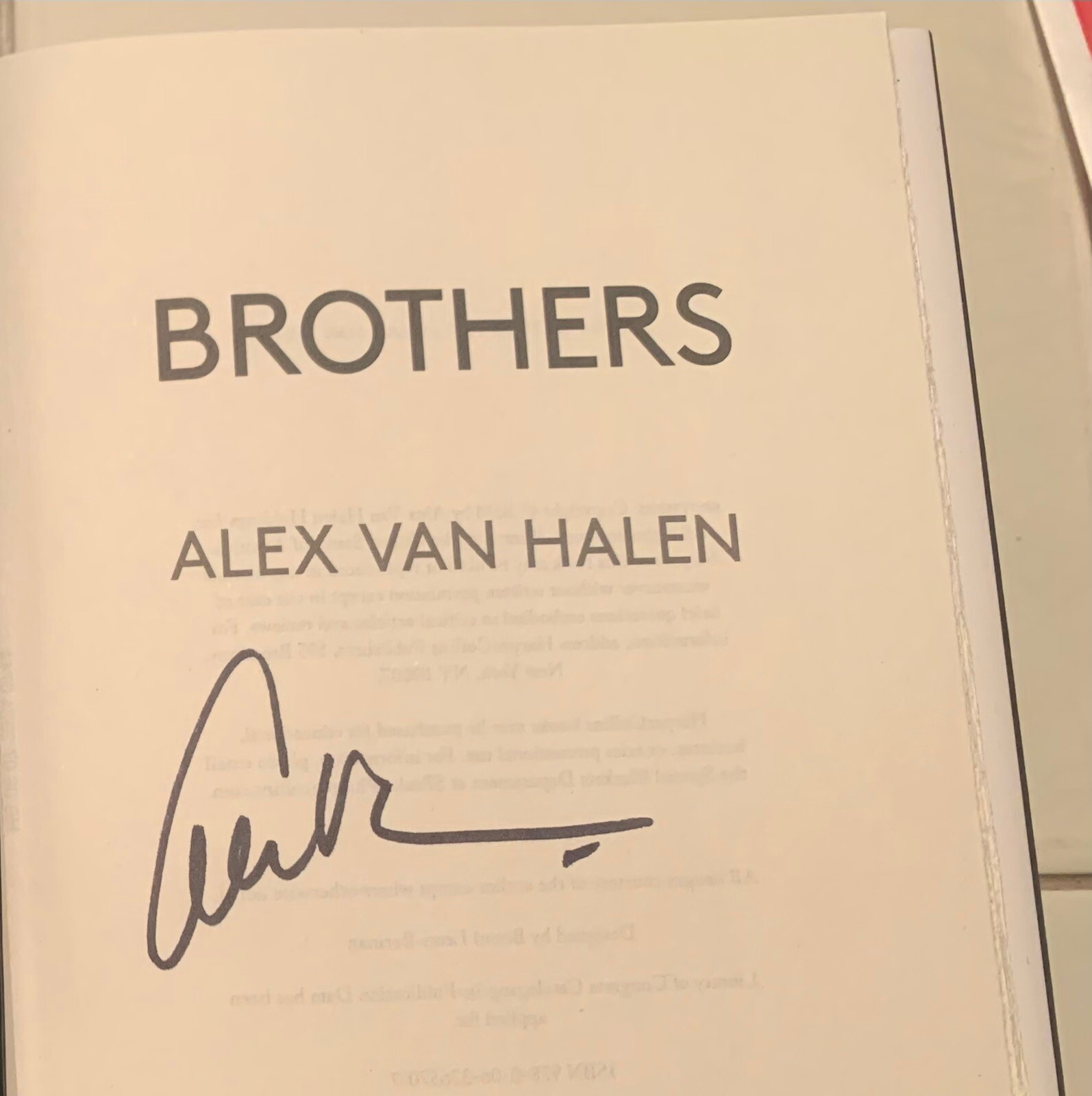 ALEX VAN HALEN SIGNED /Autographed BROTHERS BOOK New