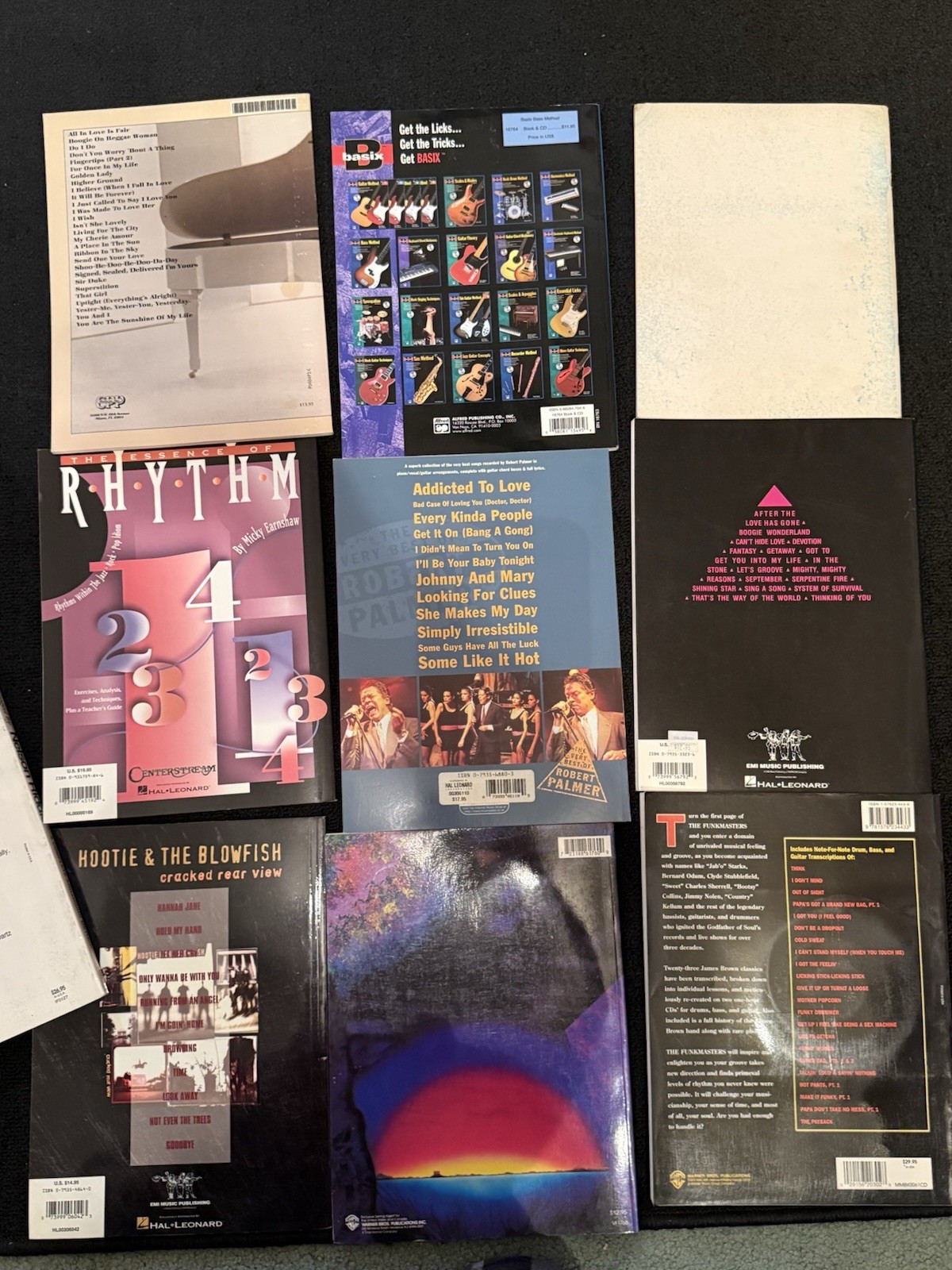 Sheet Music Book Lot James Brown Hootie Blowfish Stevie Wonder Toto Lessons