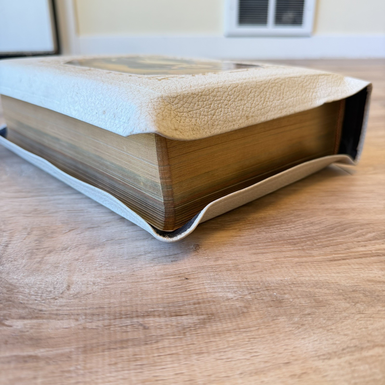 1960 Holy Angels Edition Catholic Holy Bible White Illustrated Vintage Antique