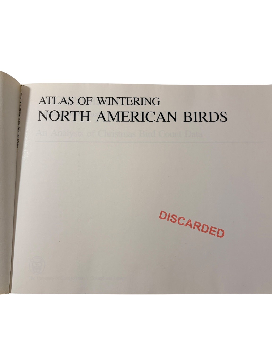 Atlas of Wintering North American Birds Terry Root 1988 University of Chicago