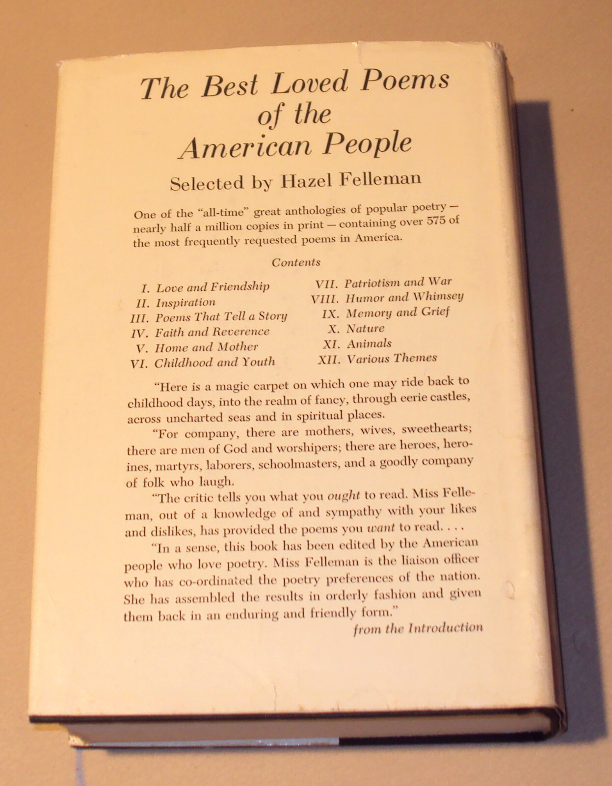 Best Loved Poems of the American People by Hazel Felleman (1936, Hardcover)